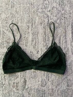 Talula Dark Green Lace Triangle Bralette